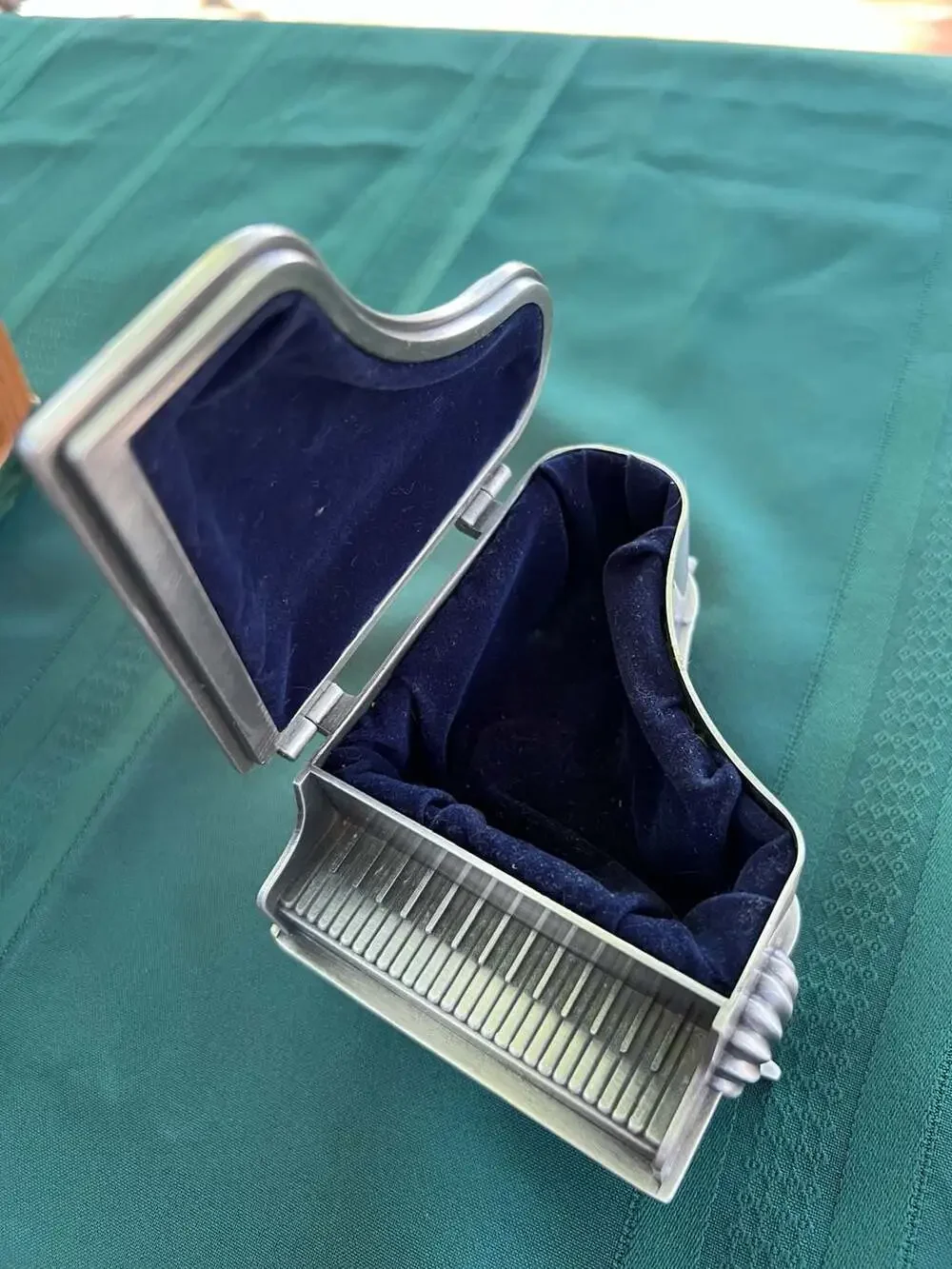 Vintage Piano Shape Jewelry Box With Velvet Lining - ,